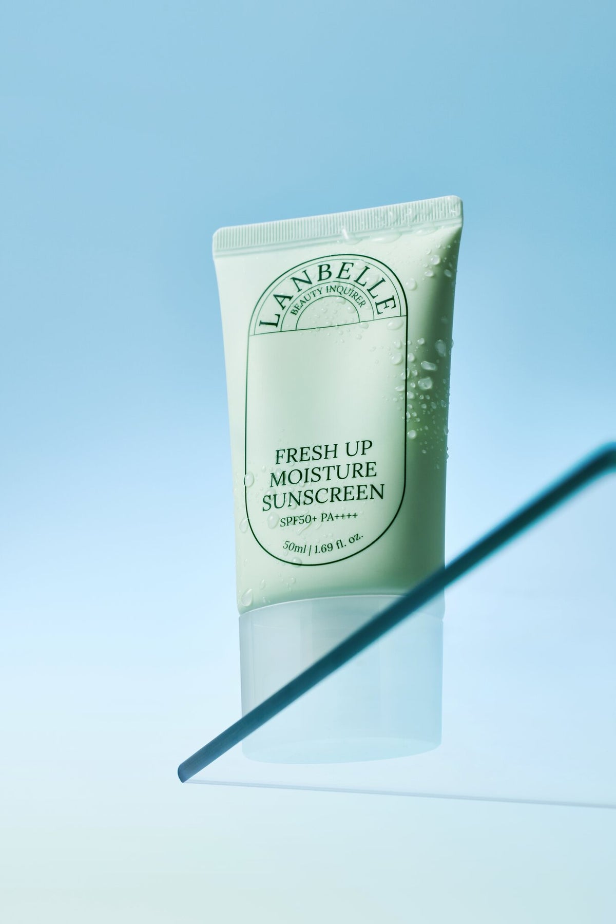 LANBELLE Fresh Up Moisture Sunscreen 50ml: glass display