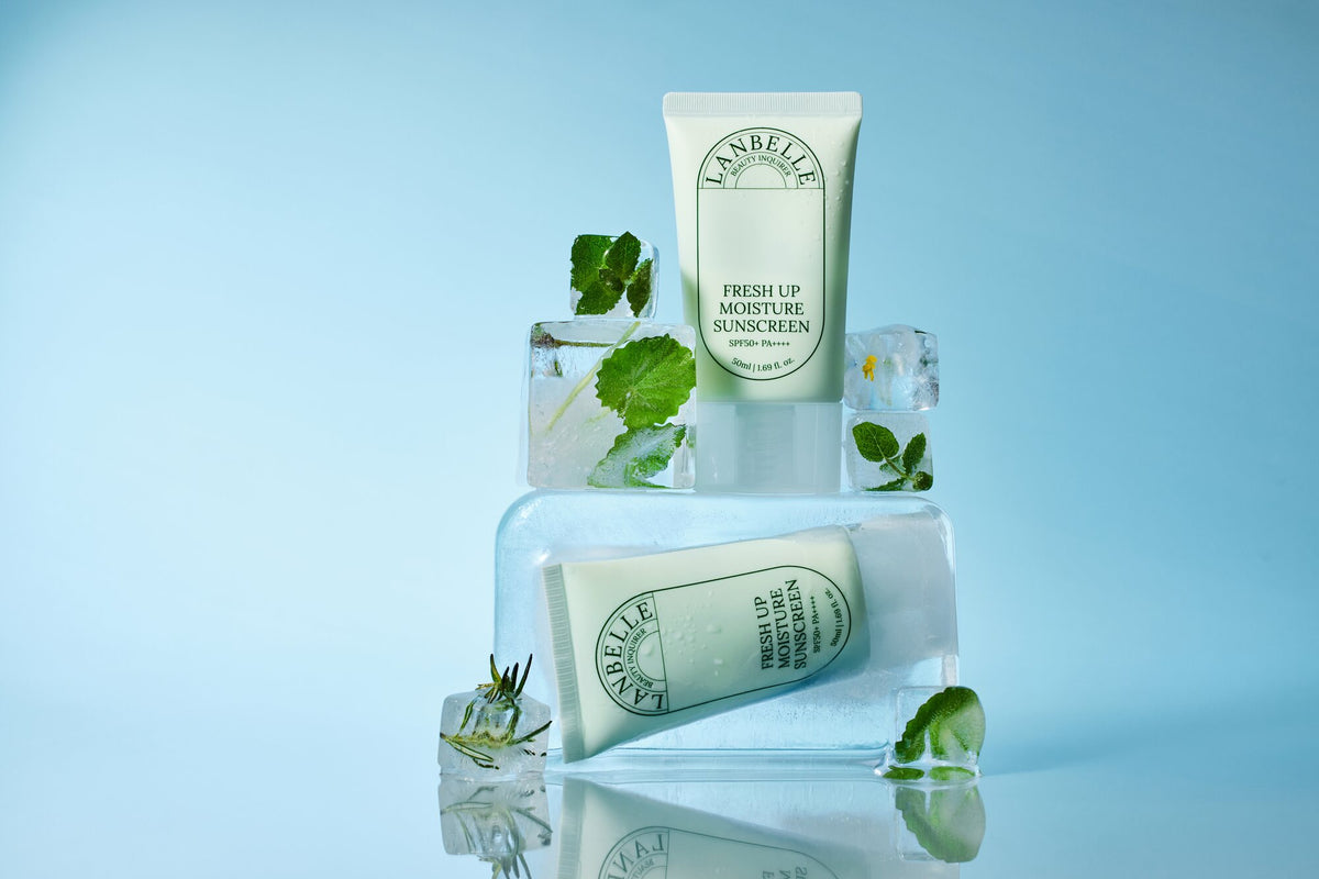LANBELLE Fresh Up Moisture Sunscreen 50ml: ice display landscape